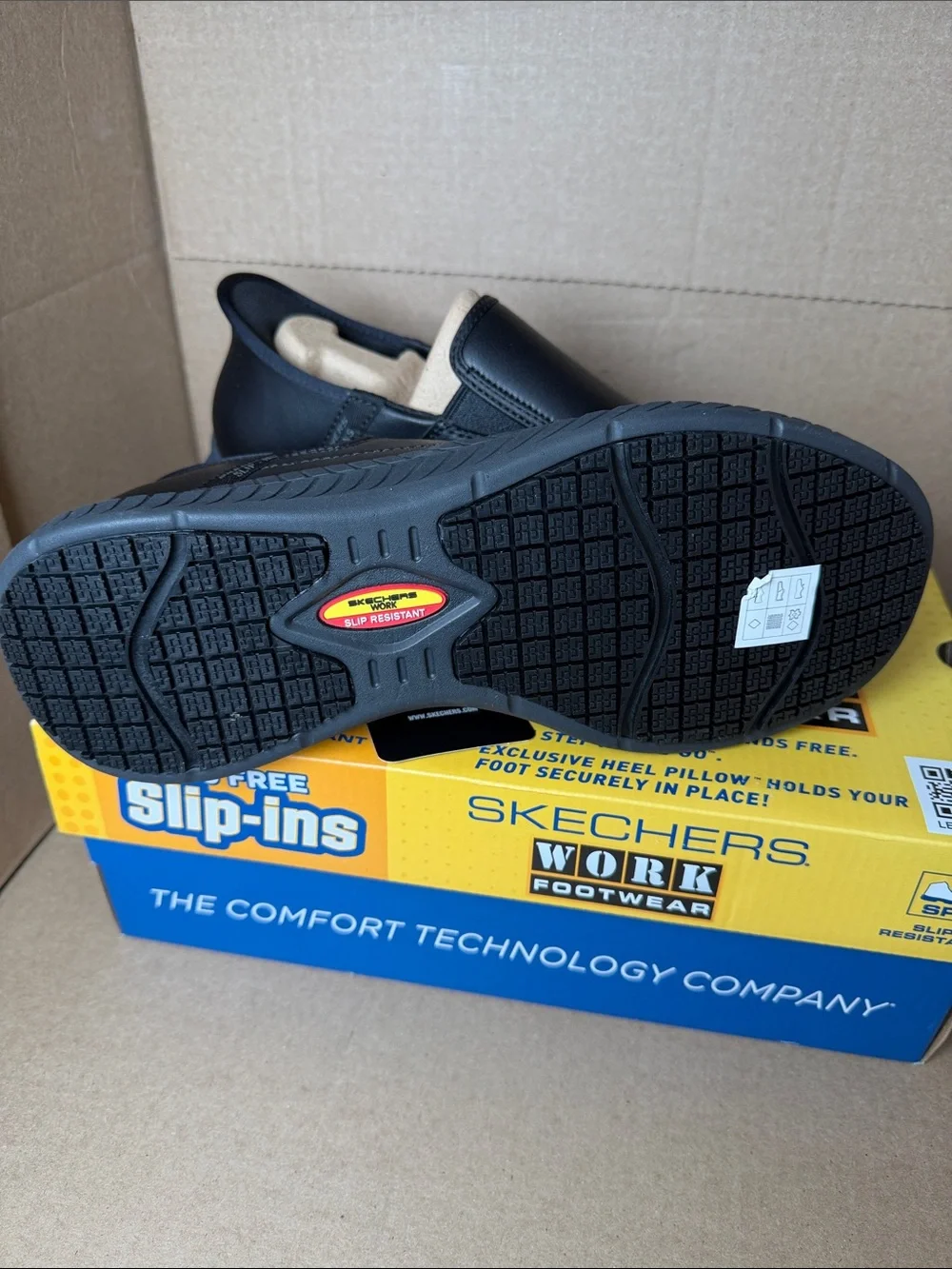Skechers Black Slip-On Casual Work Loafers